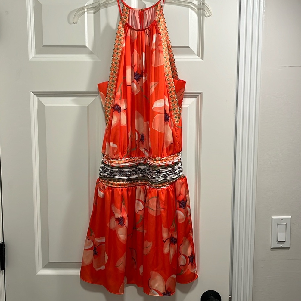 Ramy Brook orange floral dress size S